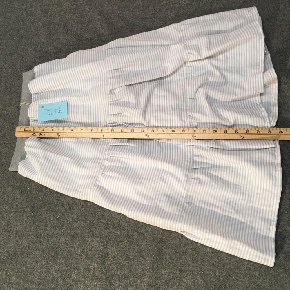 Girls Tiered Maxi Skirt in Light Gray Stripe - Picture 9 of 10